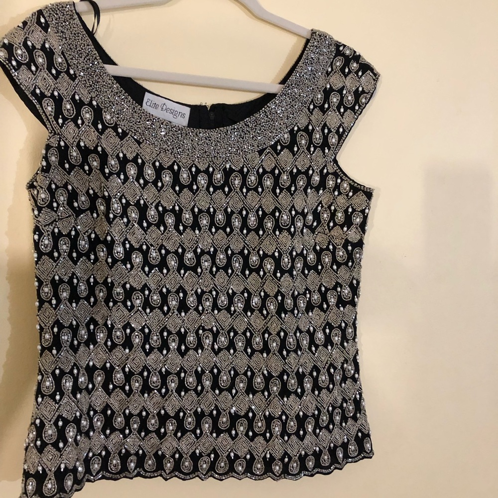 Beaded cocktail blouse